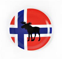 Glasunderlägg kant, Norwegian Moose, röd-blå-vit/s