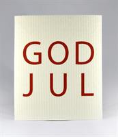 Disktrasa, God Jul, vit/röd text