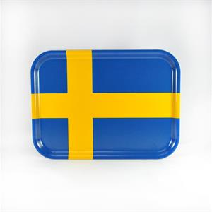 Bricka 27x20 cm, Svenska flaggan