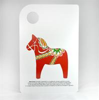 Skärbräda, Dala horse, vit/rött tryck