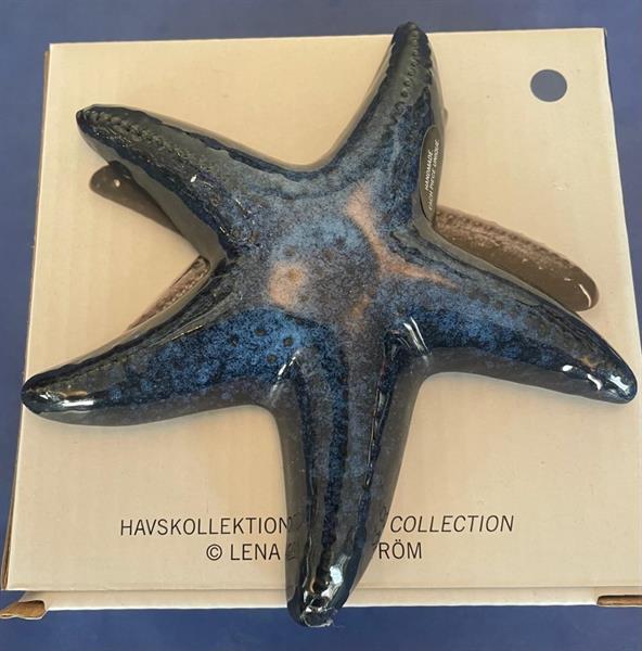 Sjøstjerne blå, 12 cm keramikk