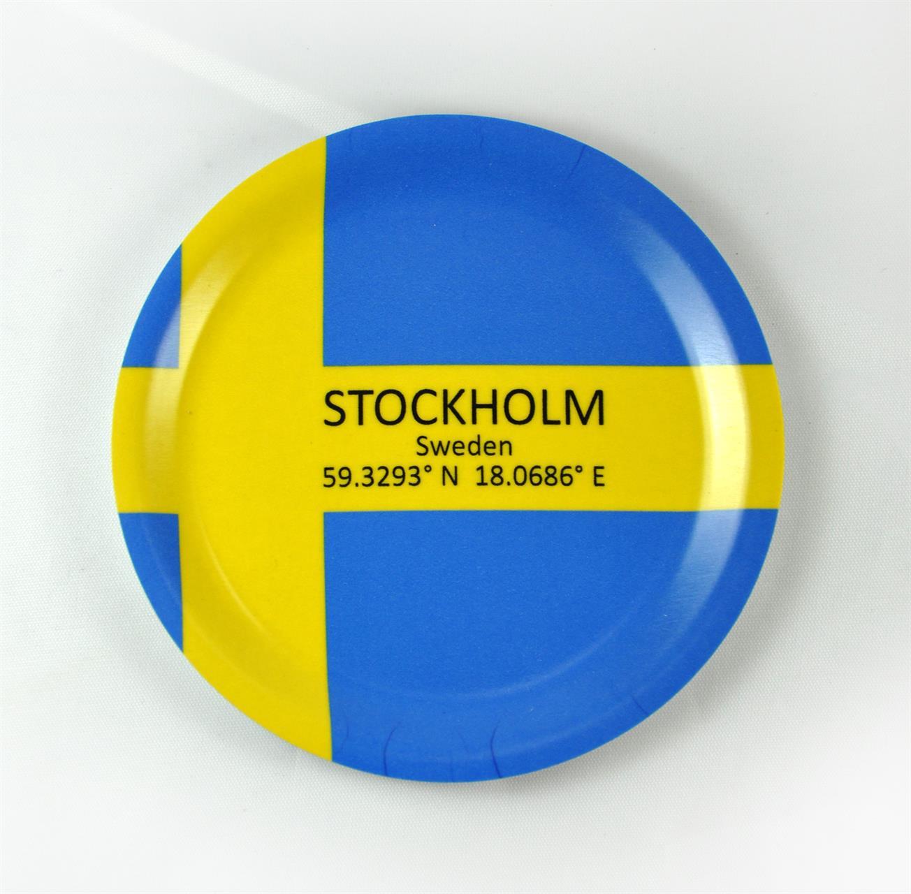 Glasunderlägg kant, Stockholm, svenska flaggan