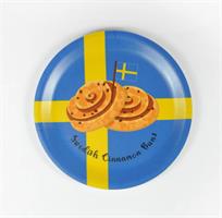 Glasunderlägg kant, Swedish Cinnamon Buns, blå-gul