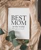 Trätavla A5, Best Mom, vit/svart text