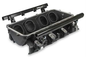 BASE IM & FUEL RAILS, LS3 LO RAM, BLACK