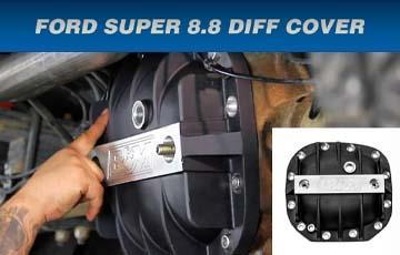 Install: B&M Hi-Tek Aluminum Differential Cover 41296 - Ford Super 8.8 - www.holleyefi.se