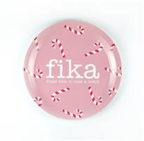 Glasunderlägg kant, Make time Fika/Polkagris, rosa