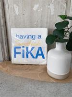Servetter, Swedish Fika, vit/blå-gul text, 25-p