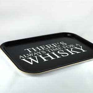 Bricka 27x20 cm, Whisky, svart/vit text