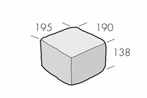 Rustik halvblock 190x195x138 Naturgrå