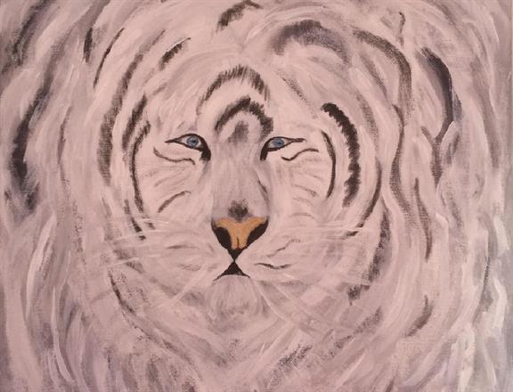 Canvastavla djur-Vit tiger 40*40 cm