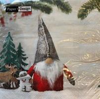 Lunsjserviett 3 lags, 20stk, Tomte & Snowman