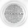 Bricka rund 31 cm, Stockholm, vit/svart text