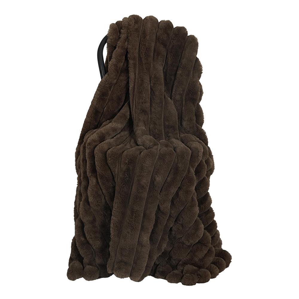 Wave Blanket L - Darkbrown