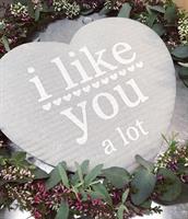 Disktrasa-hjärta, I like you, grå/svart text