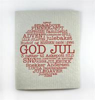 Disktrasa, God Jul norsk, grå/röd text