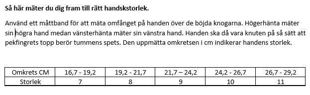 Holik storlekstabell