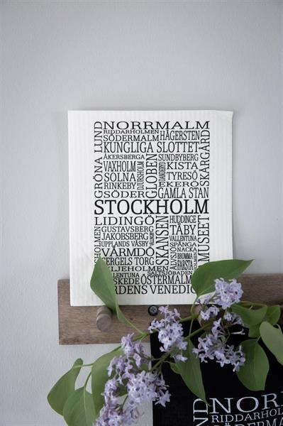 Disktrasa, Stockholm, vit/svart text