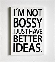 Poster 30x40 cm,  Bossy, vit/svart text