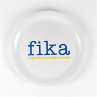 Glasunderlägg kant, Make time Fika, vit/blå-gul