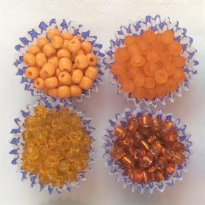 Orange blandade pärlor 4mm