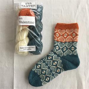Två Tanter och Valentino / Havsgrön sockpaket