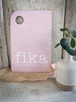 Skärbräda, Make time Fika, rosa/vit text