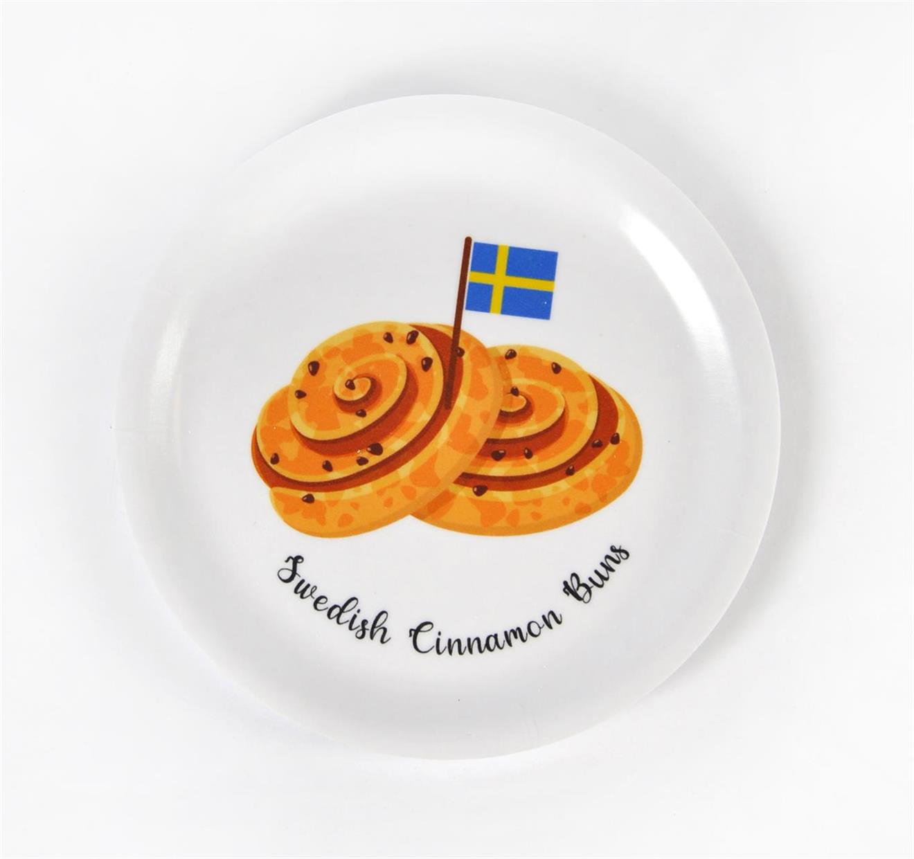 Glasunderlägg kant, Swedish Cinnamon Buns, WHITE