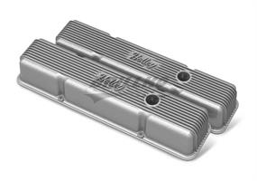 SBC HOLLEY VALVE COVERS,FINNED,W/EMIS,RA