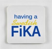 Magneter, Swedish Fika, vit/blå-gul text