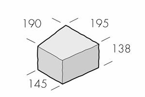 Rustik radieblock 195/145x190x138 Naturgrå