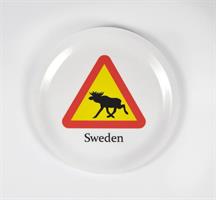 Glasunderlägg kant, Moose sign, vit/svart