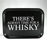 Bricka 27x20 cm, Whisky, svart/vit text