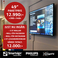 Skärmpaket Pro 49" 1080P + Smartsign per mån