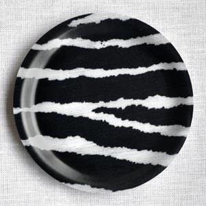 Glasunderlägg kant, Zebra, svart/vit