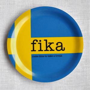Glasunderlägg kant, Make time FIKA, svensk flagga
