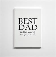 Trätavla A4, Best Dad, vit/svart text