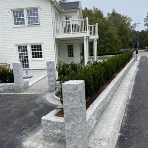 Stapelmur granit 90-110x15x15 cm grå enkelsidig