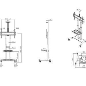 M Public Floorstand Basic 180 incl shelf & camera