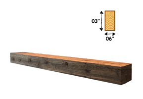 Bjelk 03" x 06" Furu Sagd