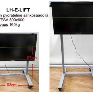 LH-E-LIFT näytön pyöräteline sähkösäädöllä 800x600