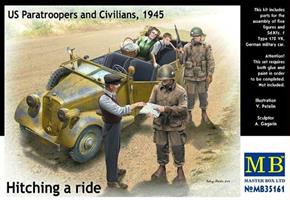 US Paratroopers and Civilians, 1945 Hitching a rid