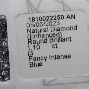 Plomberad (Gem Report Antwerp) blå Diamant