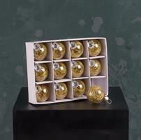 Glaskulor, 12-pack, guld