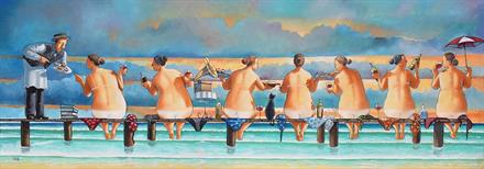 Ronald West - Friends on jetty 