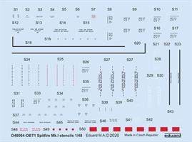 Spitfire Mk.I stencils EDUARD