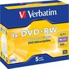 DVD+RW MEDIA, VERBATIM 4X, 5P
