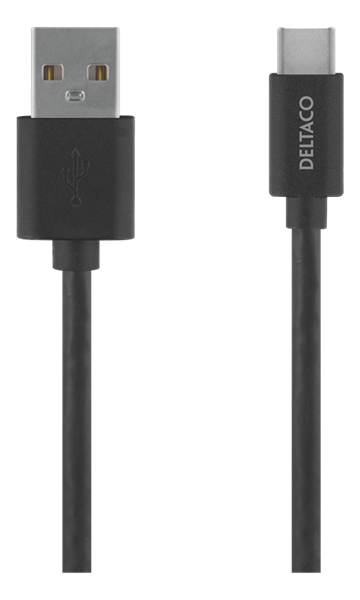 KABEL, USB-C 2.0/M-USB A/M, 1M, DELTACO GNG