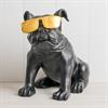 Bulldog, matt svart med solglasögon