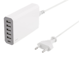 LADDNINGSSTATION, 6-PORT 5xUSB-A, 1xUSB-C